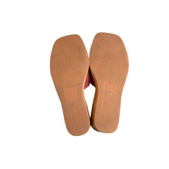 y2k‎ vtg. Burgundy suede wedge mule sandals with wooden wedge heel size 8 - Picture 7 of 7